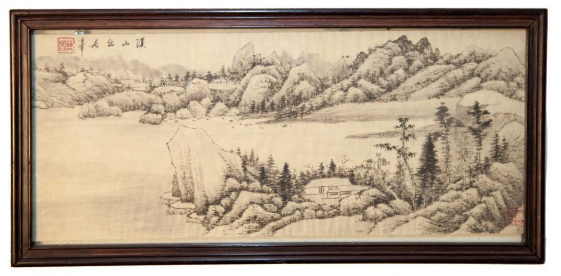 A Chinese Framed Paper Painting (1 of 4)