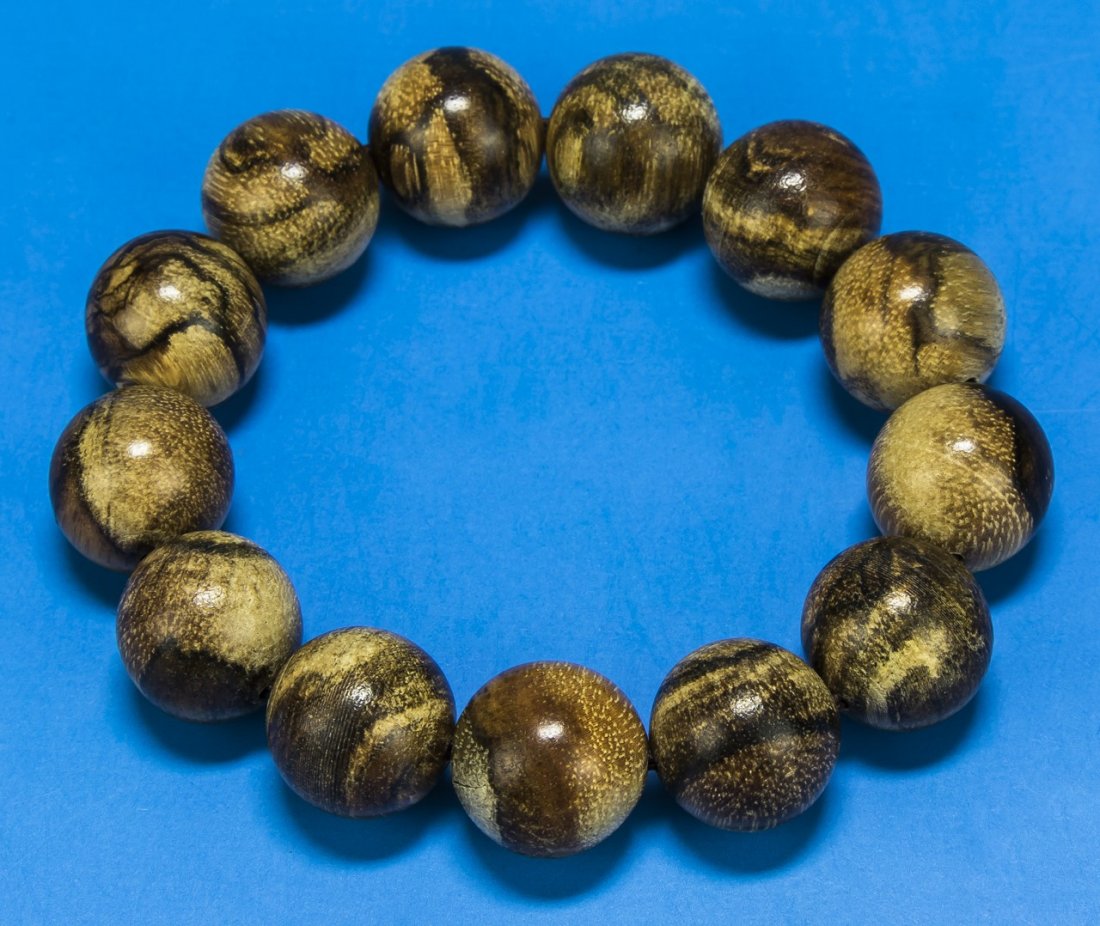 A Chinese Agarwood Beaded Bracelet (1 of 2)