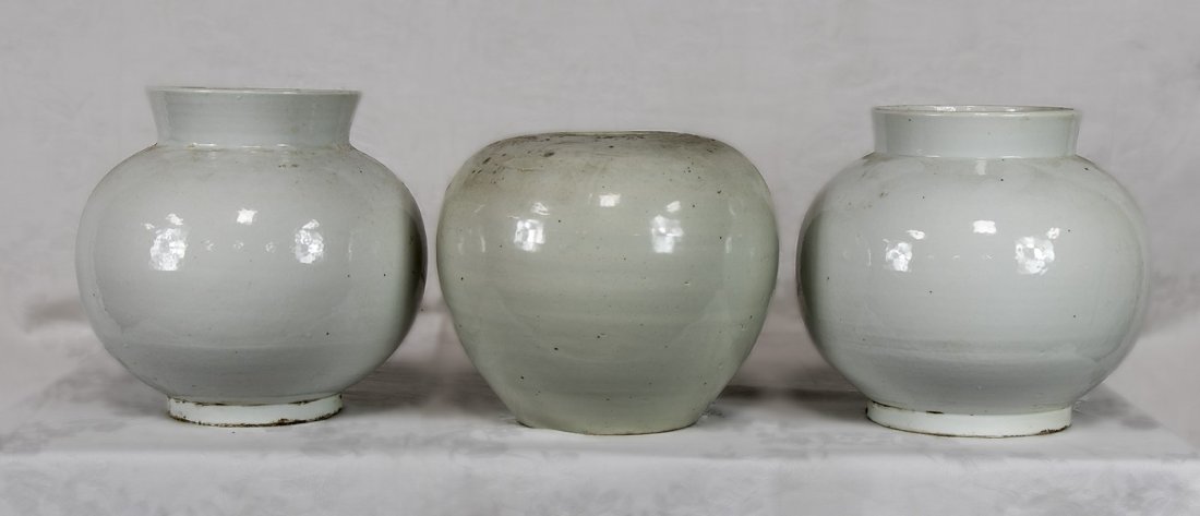 Three (3) Chinese White Glazed Porcelain Jars (1 of 3)