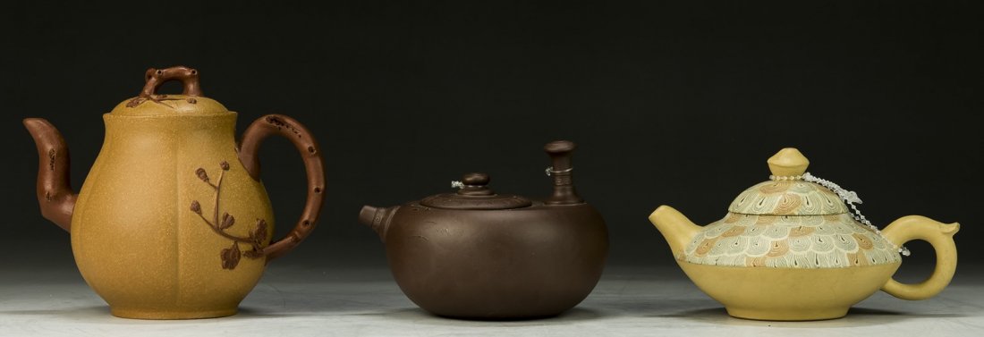 Three (3) Chinese Yixing Zisha Teapots (1 of 6)