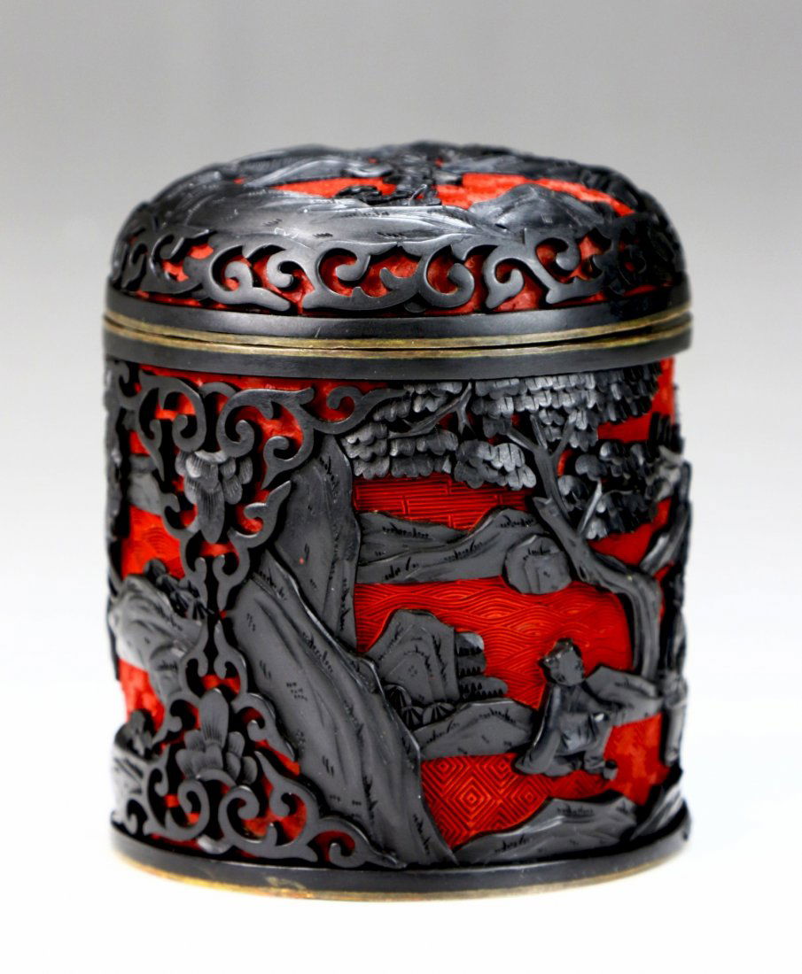 A Chinese Antique Black Lacquer Cigarette Case (1 of 5)