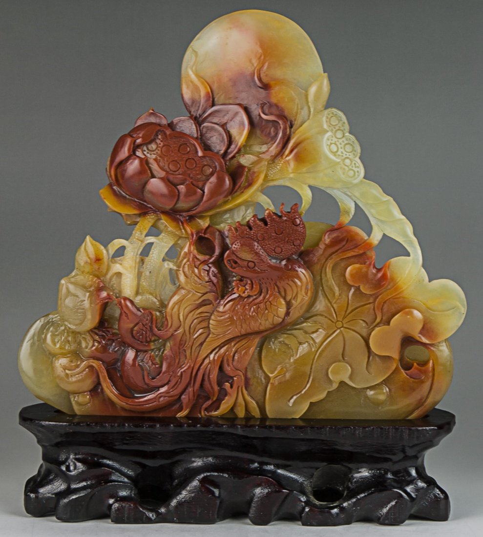 A Chinese Soapstone Carved Figure Group (1 of 2)
