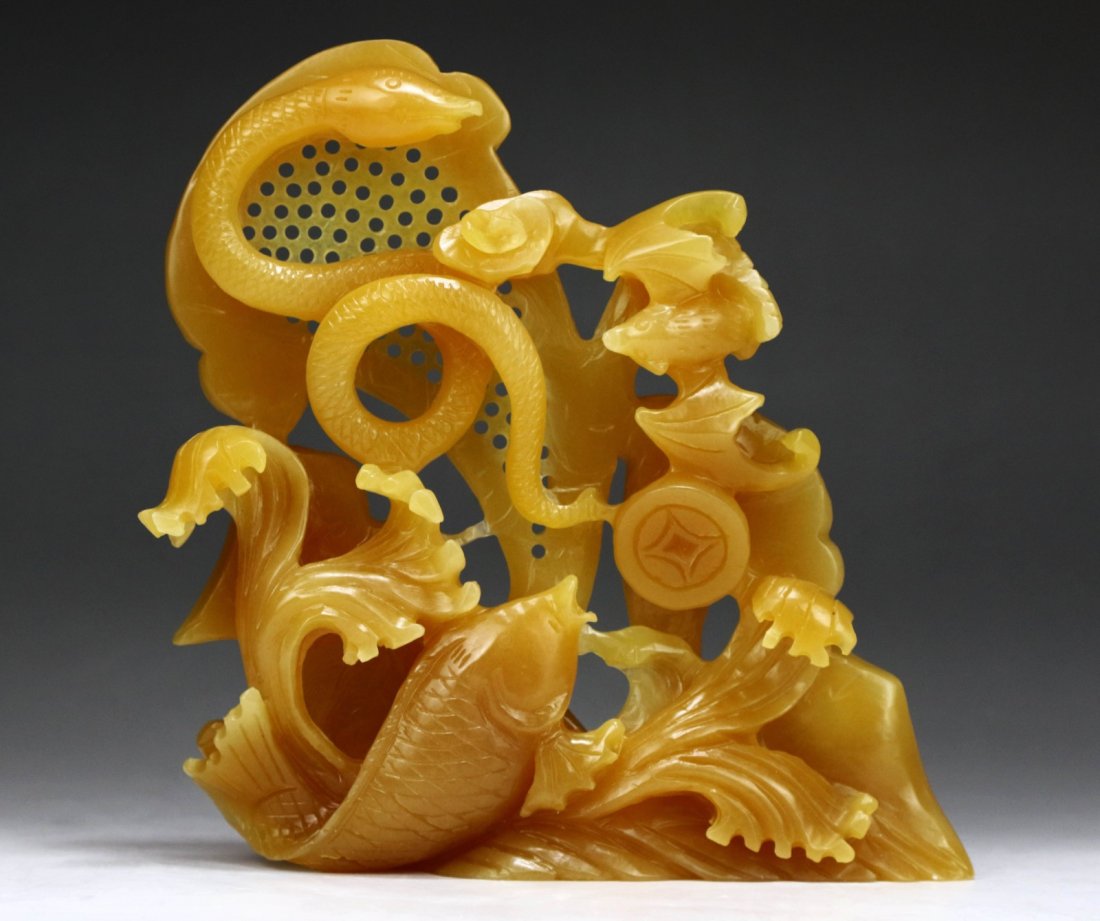 A Chinese Soapstone Carved Figure Group (1 of 4)