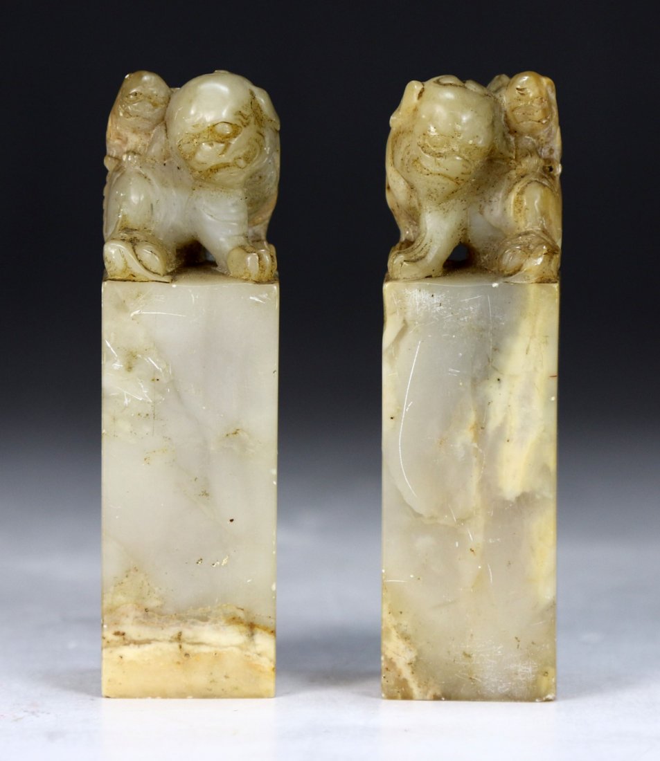 Pair Chinese Soapstone Seals (1 of 4)
