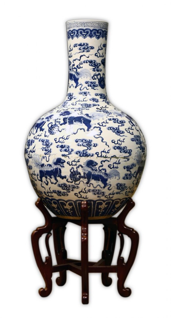 A Massive Chinese Antique Blue & White Porcelain Vase (1 of 4)