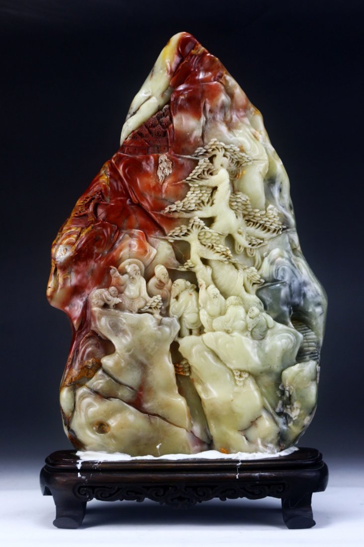 A Big Chinese Soapstone Carved Mountain (1 of 2)