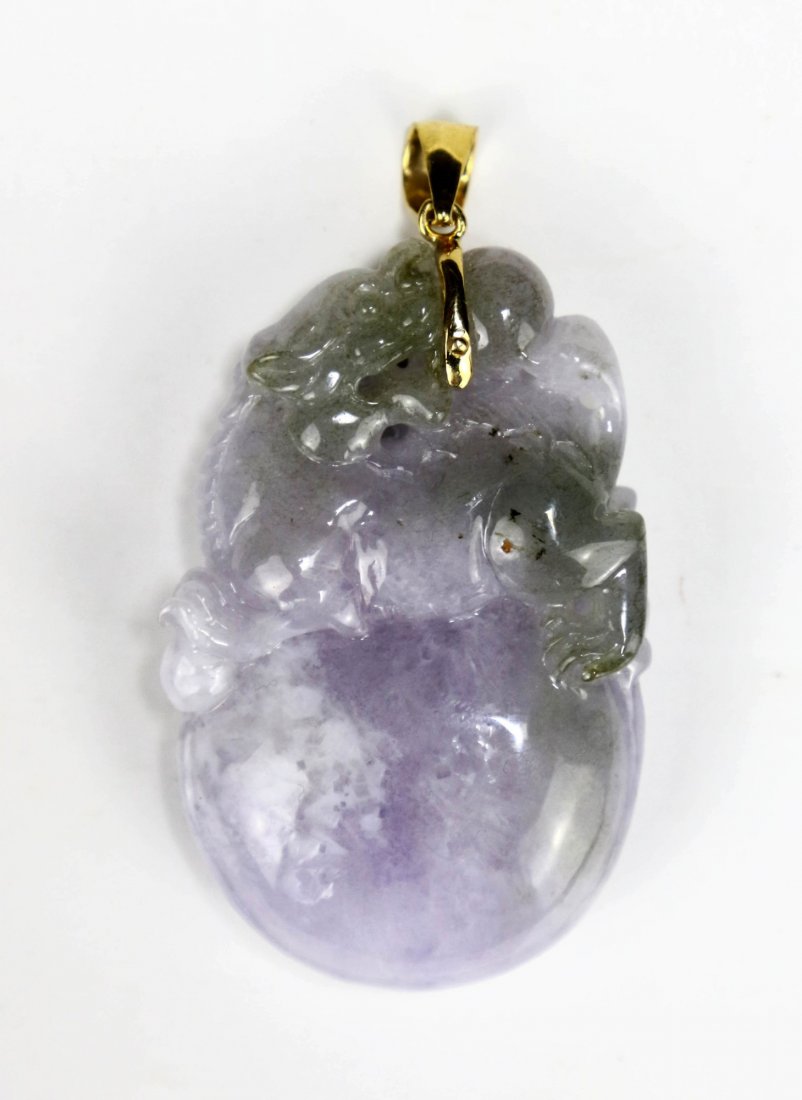 A Lavender Jadeite Pendant, 14K Gold (1 of 2)
