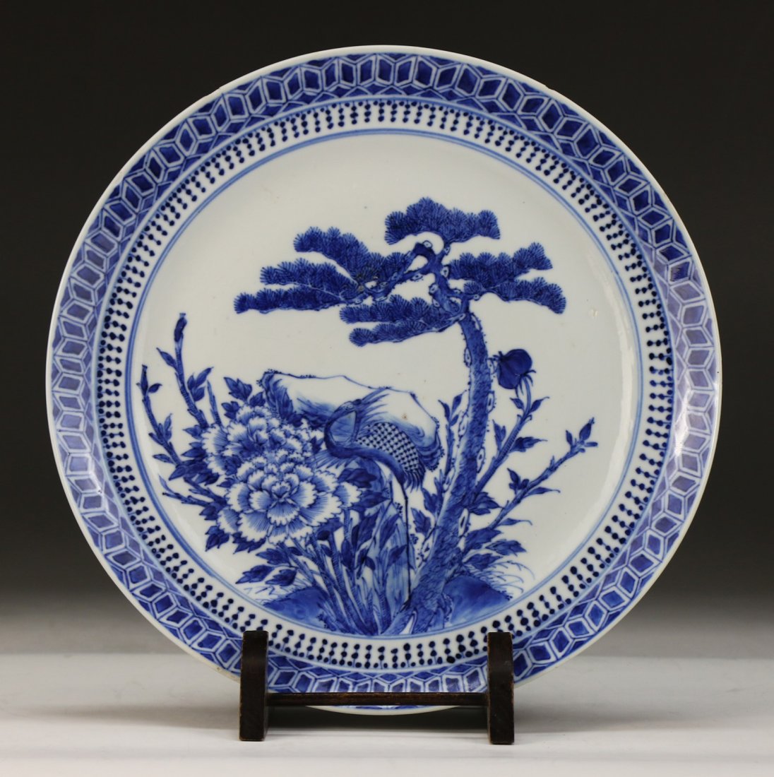A Chinese Antique Blue & White Porcelain Plate (1 of 3)