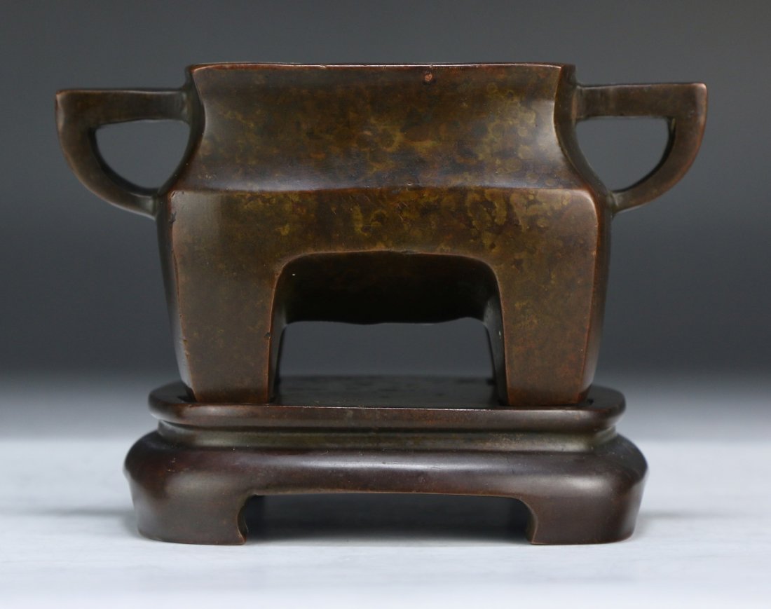 A Chinese Antique Bronze Censer With Stand (1 of 5)