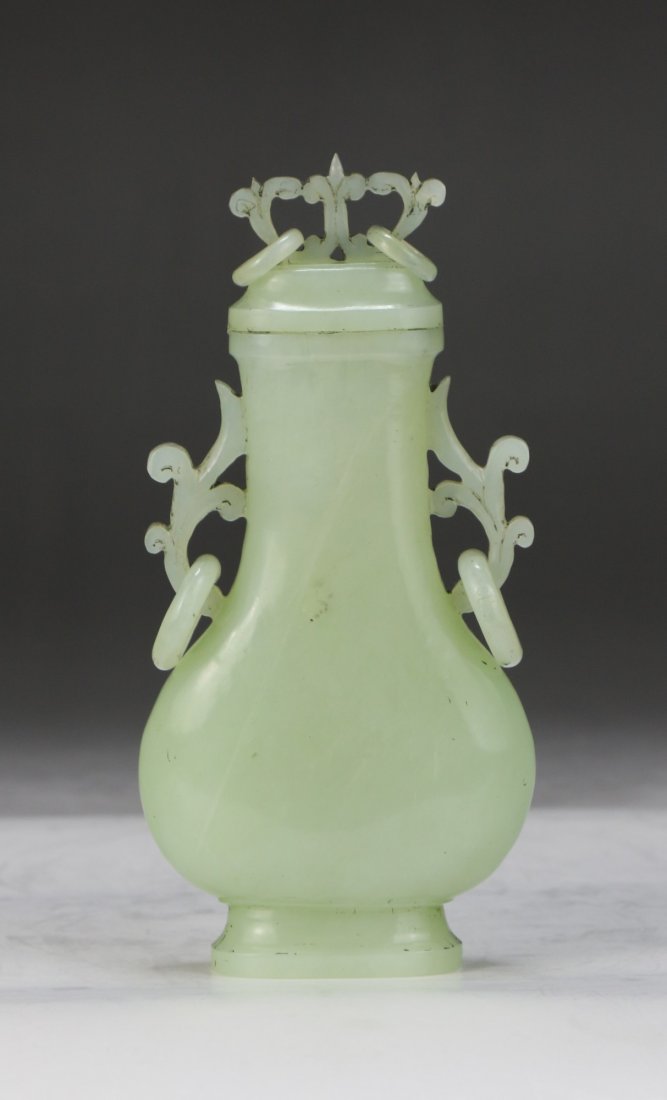 A Serpentine Jade Carved Vase (1 of 4)