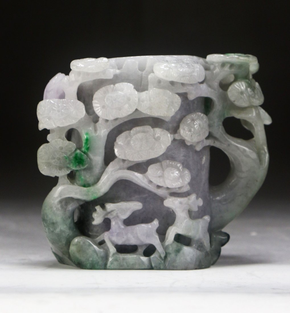 A Jadeite Carved Brush Pot (1 of 3)