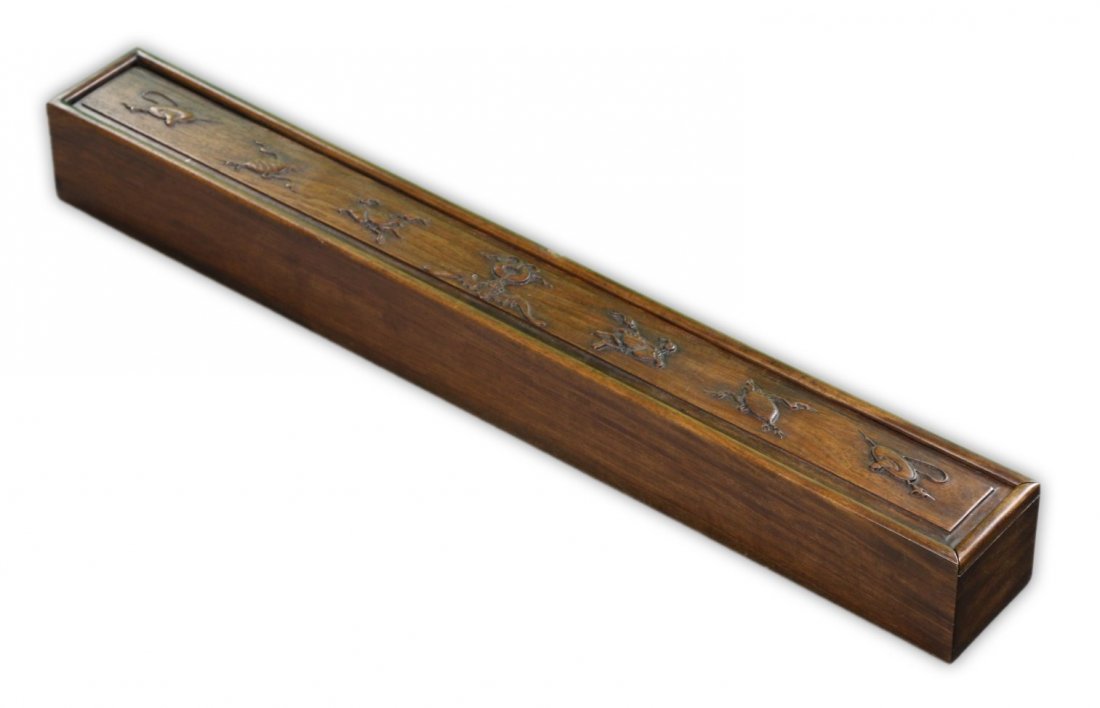 A Chinese Antique Wood Carved Lidded Box (1 of 4)