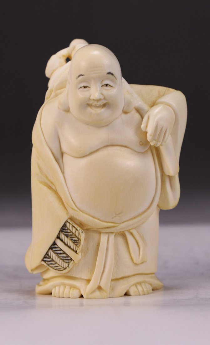 A Japanese Antique Ivory Carved Buddha (1 of 7)