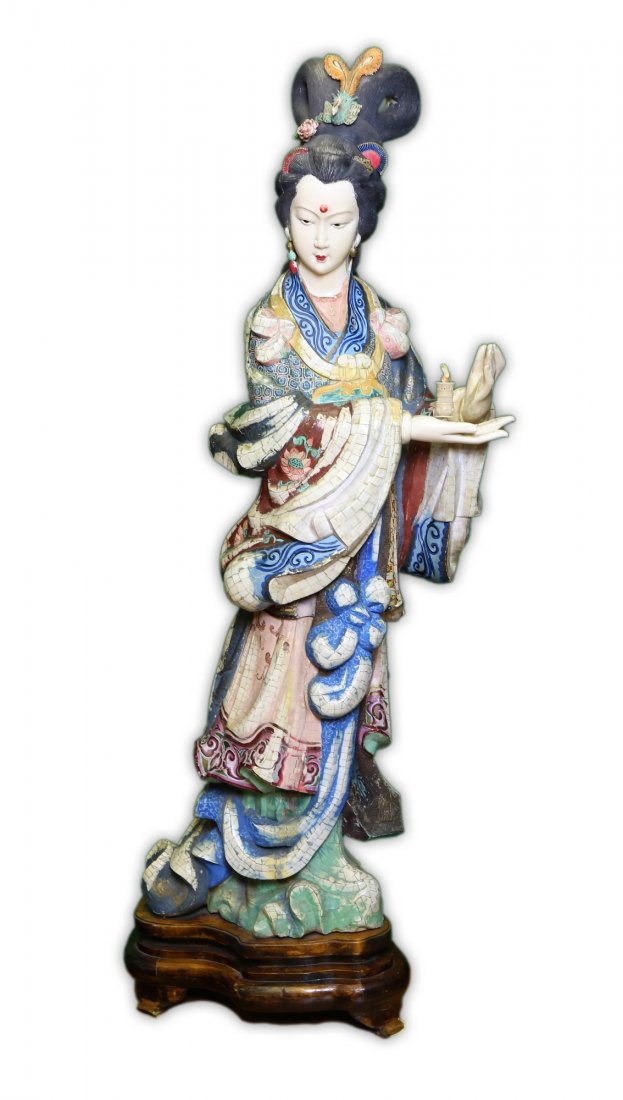 A Massive Chinese Antique Polychrome Ivory Carved (1 of 10)