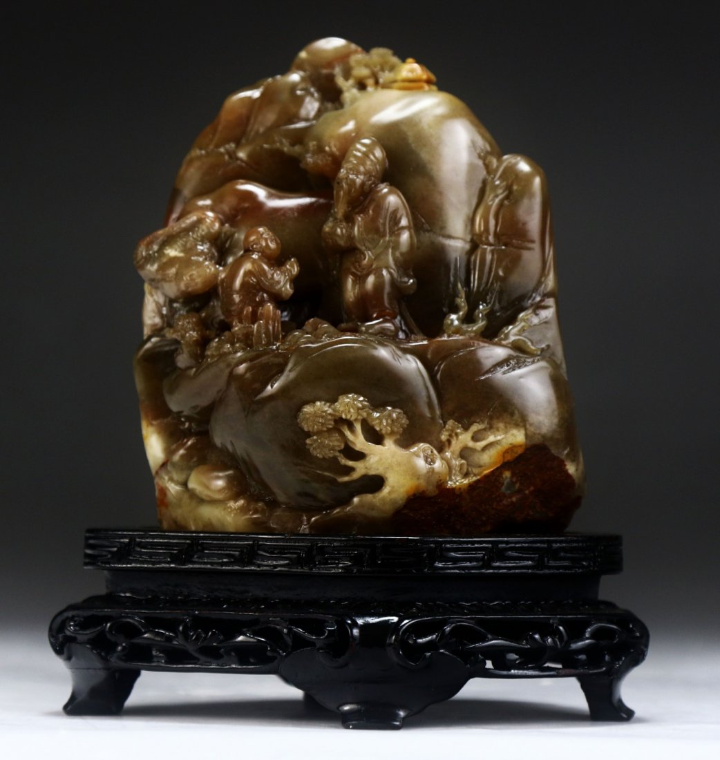 A Shoushan Soapstone Carved Boulder (1 of 3)