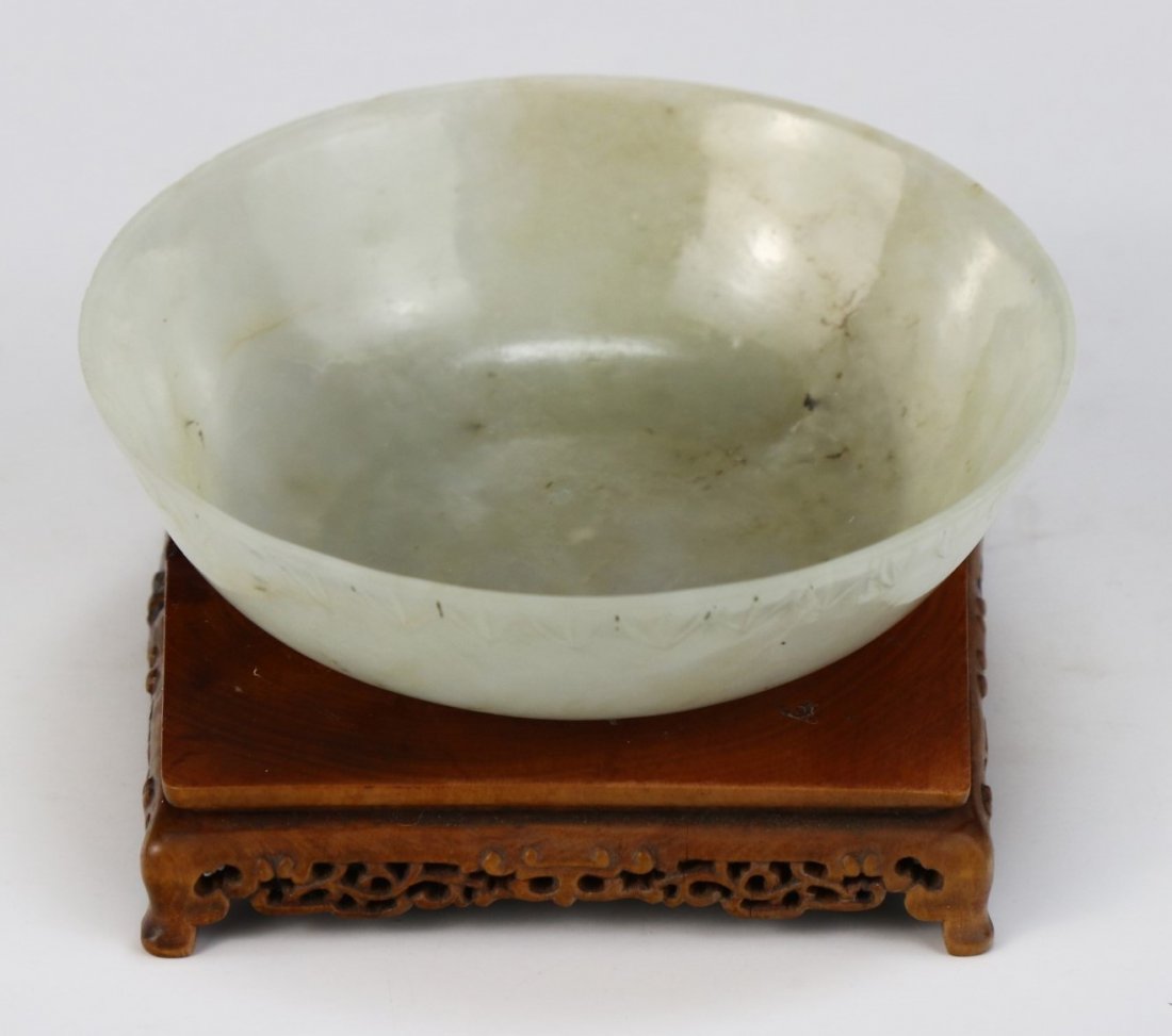 A Chinese Jade Bowl With Wood Stand (1 of 3)