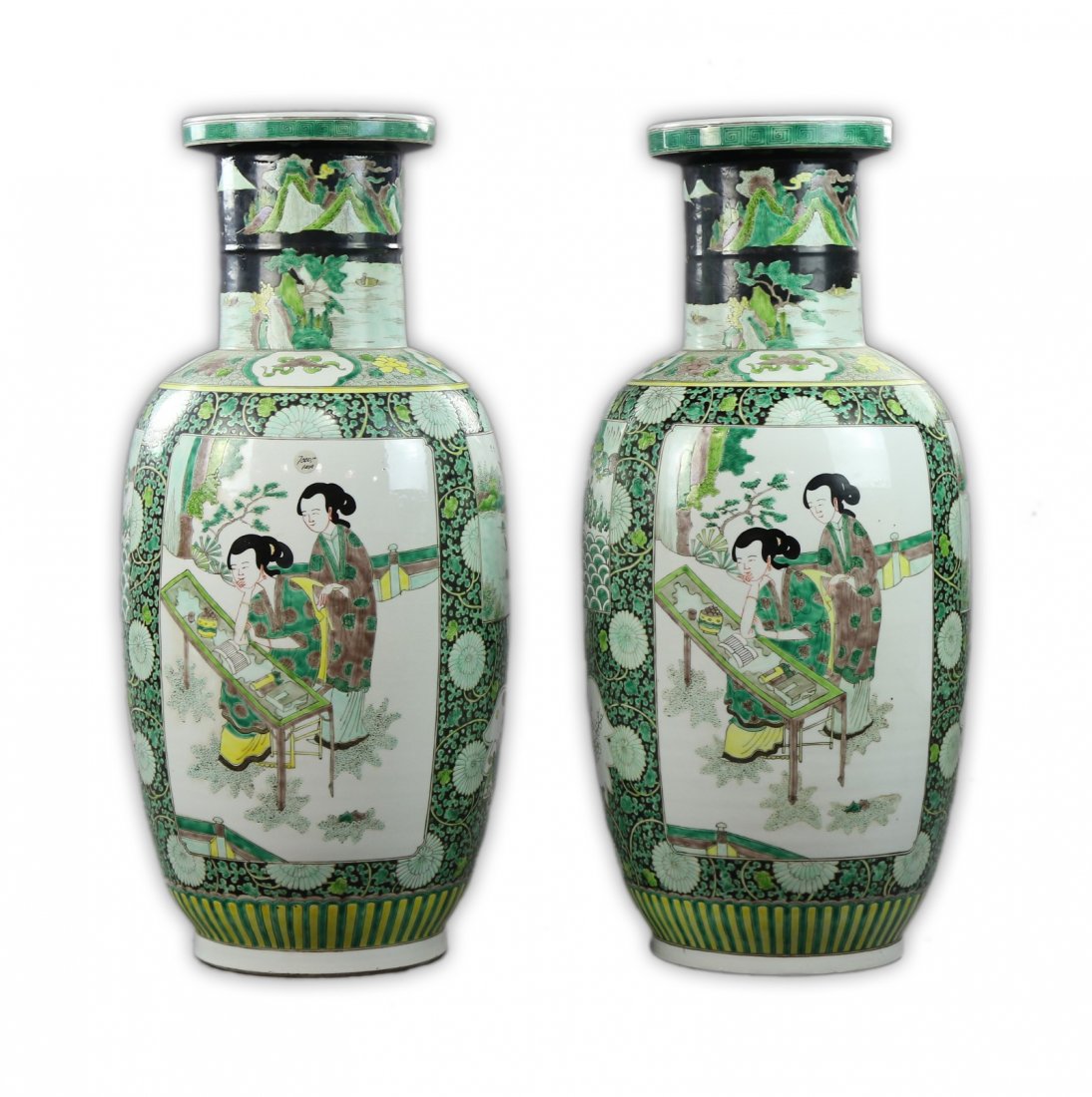 Pair Massive Chinese Antique Famille Verte Porcelain (1 of 3)
