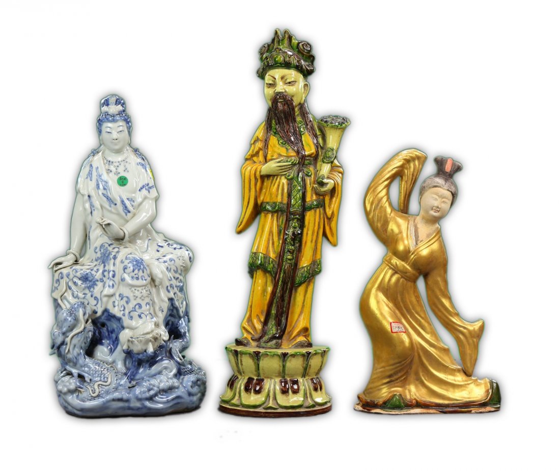 Three (3) Chinese Massive Porcelain Figures (1 of 3)