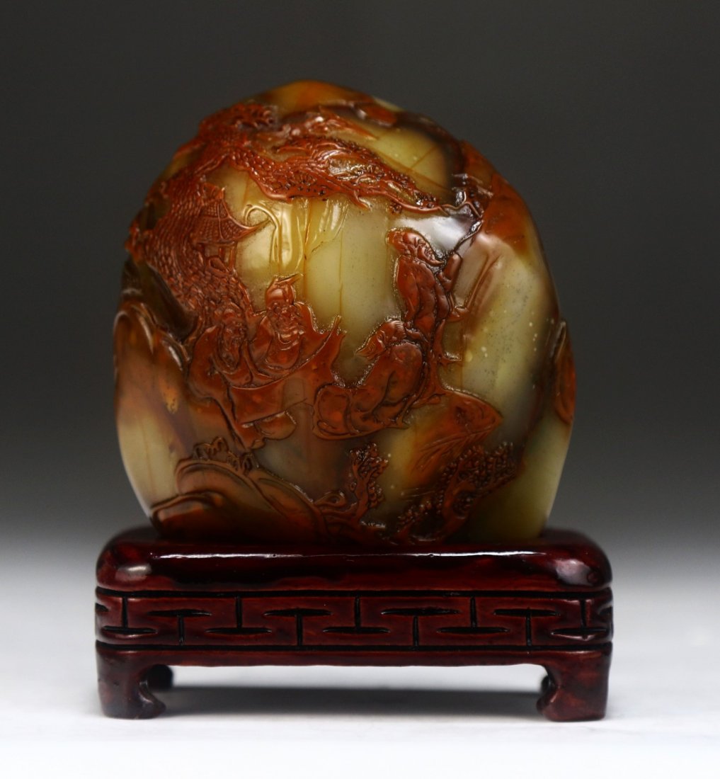 A Chinese Soapstone Carved Boulder (1 of 3)
