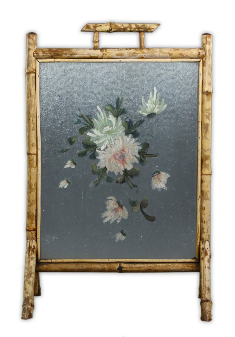 A Chinese Framed Inside Painted Table Screen (1 of 2)