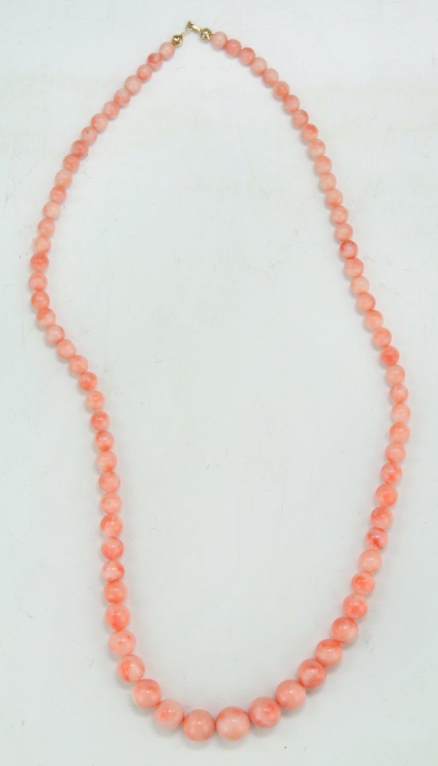 A Pink Coral Beaded Necklace (1 of 2)