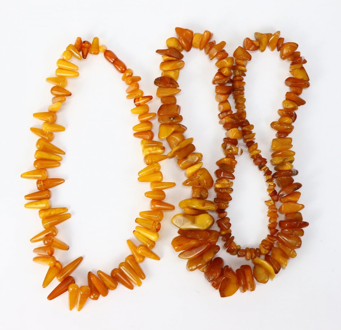 Two (2) Amber Beaded Necklaces (1 of 1)