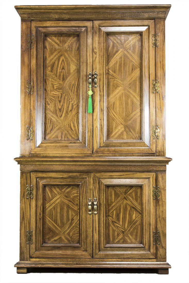 Two (2) Vintage Wood Carved Cabinets (1 of 3)
