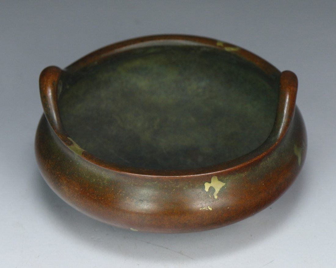 A Chinese Antique Gold Splashed Bronze Censer (1 of 4)