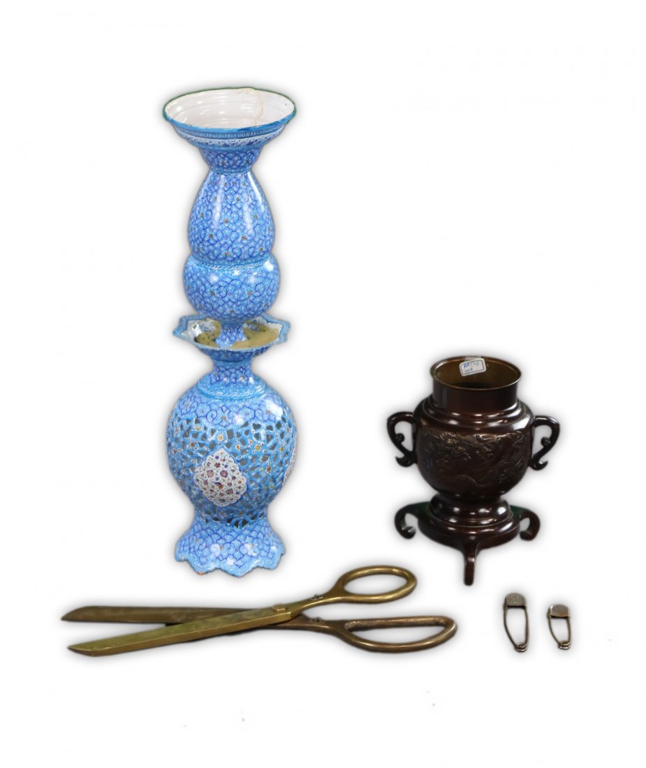 Three (3) Chinese Vintage Porcelain & Bronze Items (1 of 1)