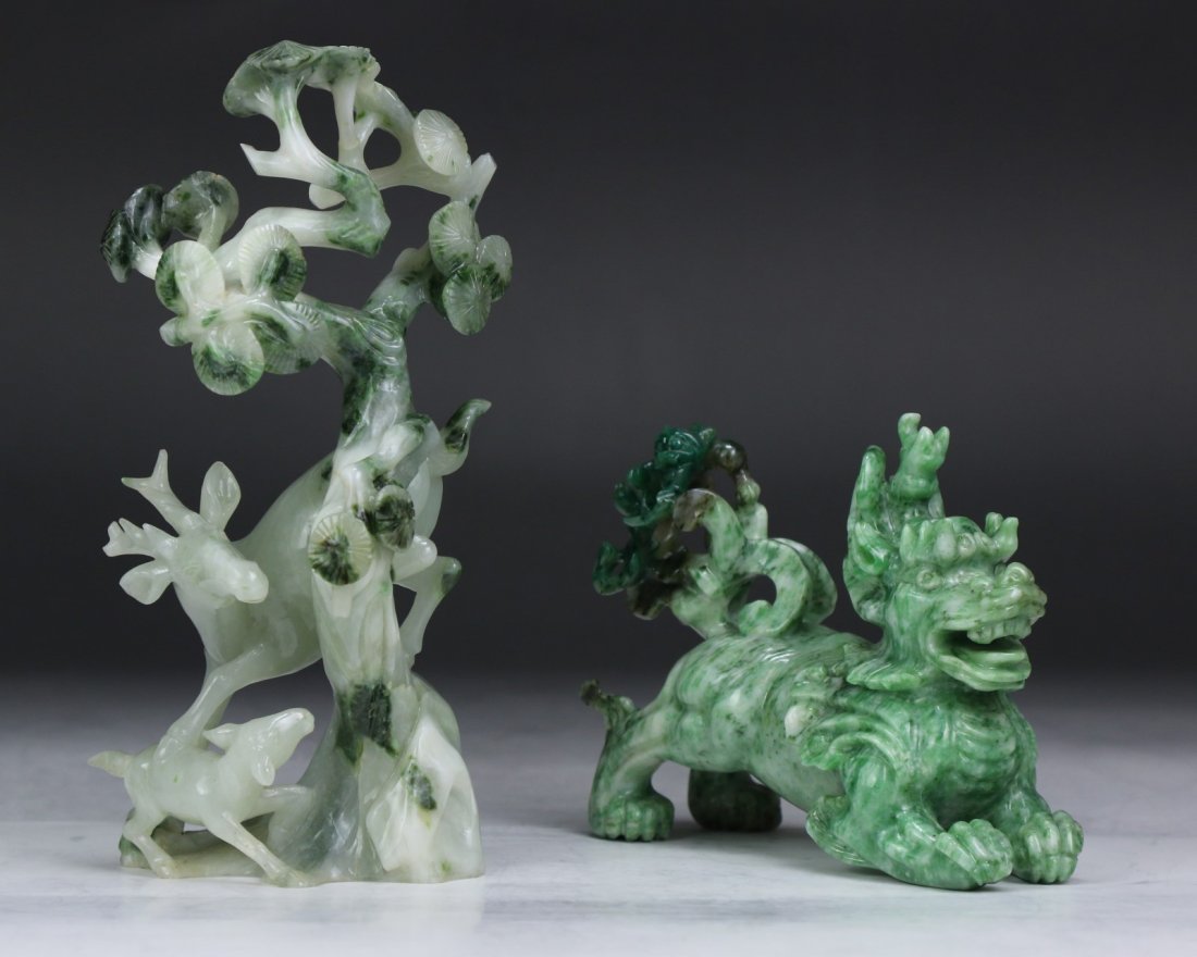 Two (2) Chinese Antique Jadeite Carvings (1 of 6)
