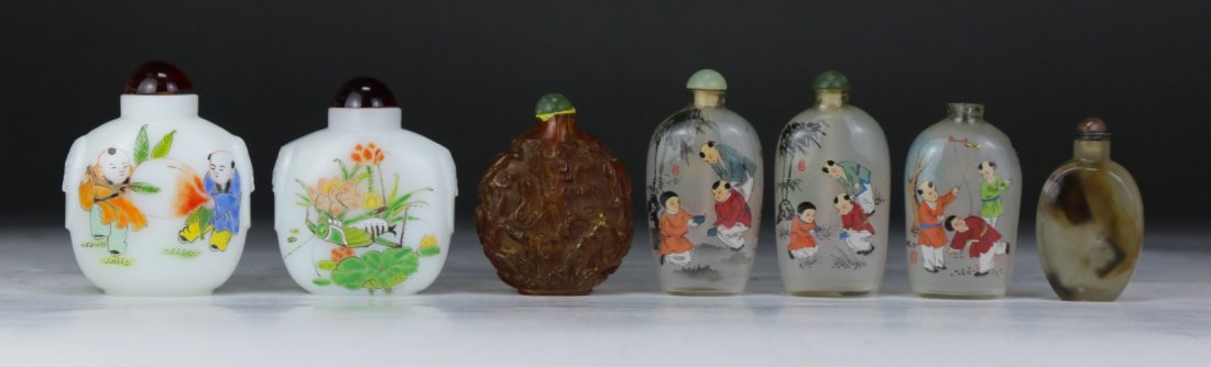 Seven (7) Mixed Snuff Bottles (1 of 3)