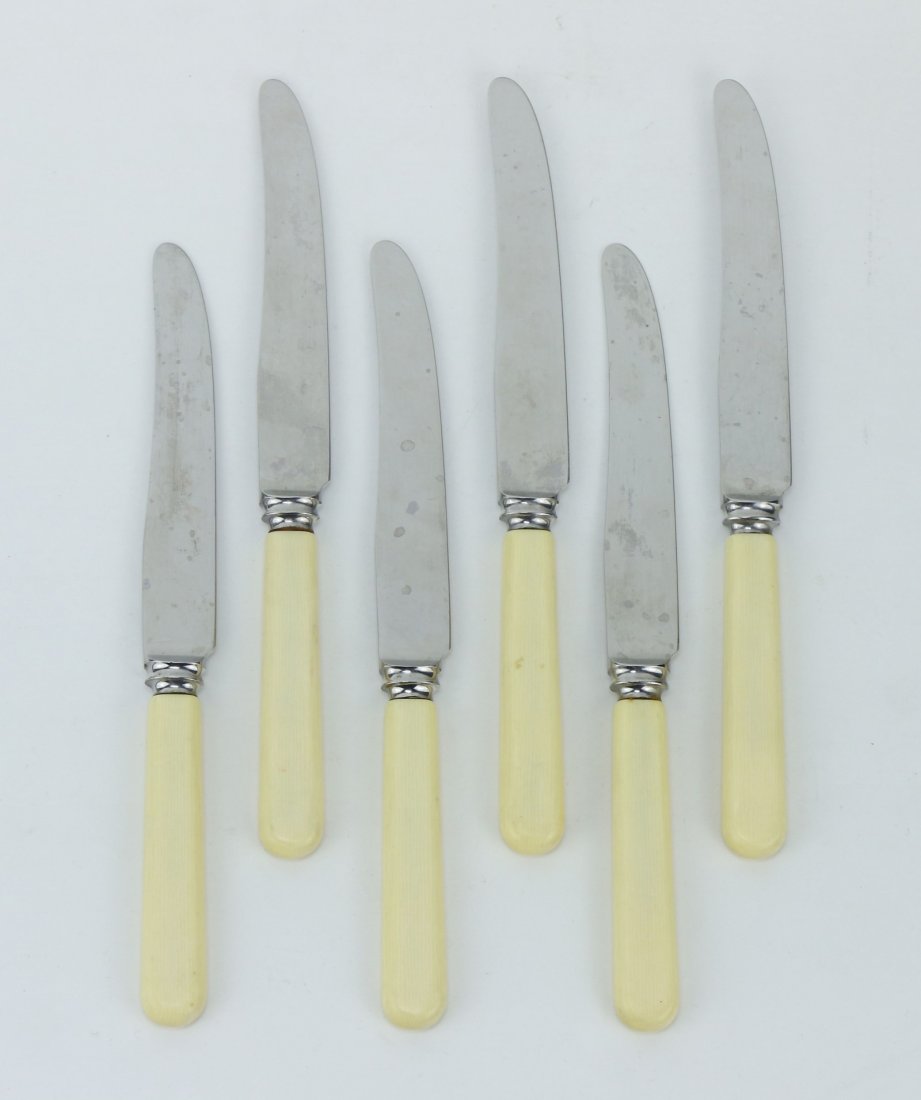Six (6) Antique Ivory Handle Knives (1 of 2)