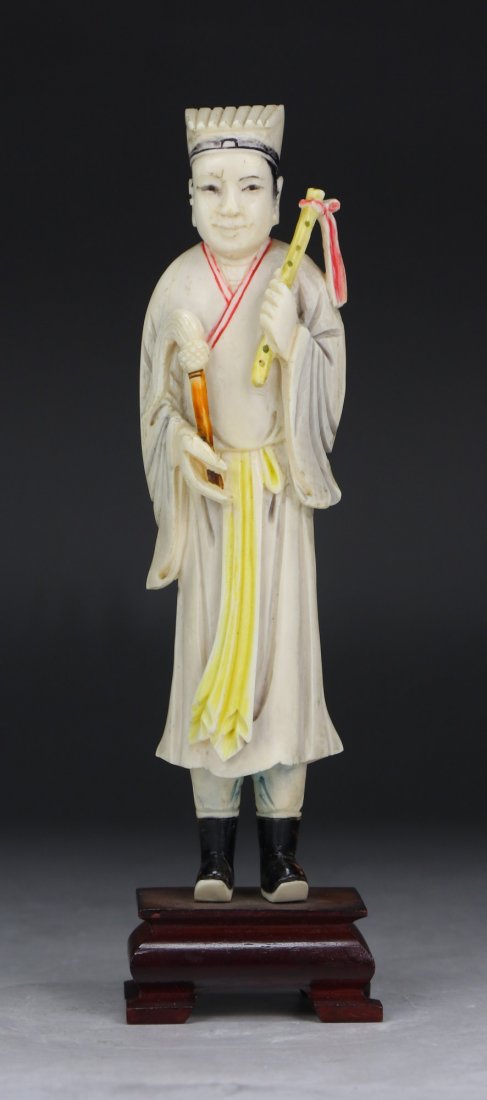 A Chinese Antique Polychrome Carved Ivory Figure (1 of 6)