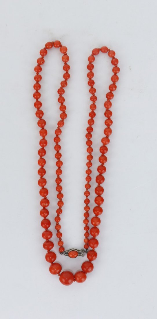 An AKA Red Coral Beaded Necklace (1 of 4)