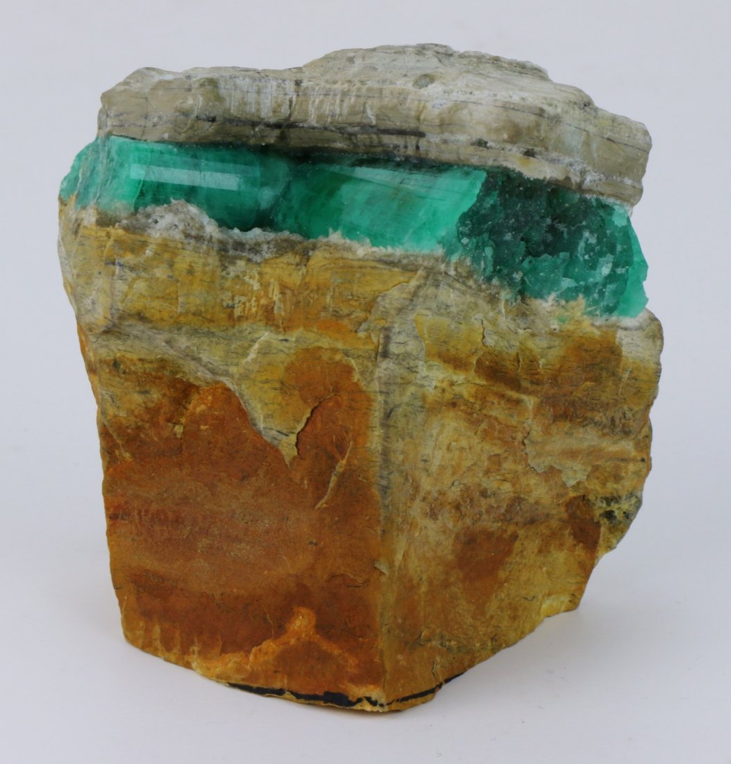 A Highly Translucent Natural Green Emerald Boulder (1 of 5)