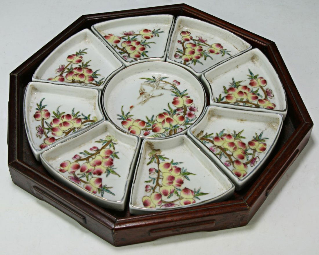 Set of Chinese Famille Rose Porcelain Sweet Meat Trays (1 of 4)