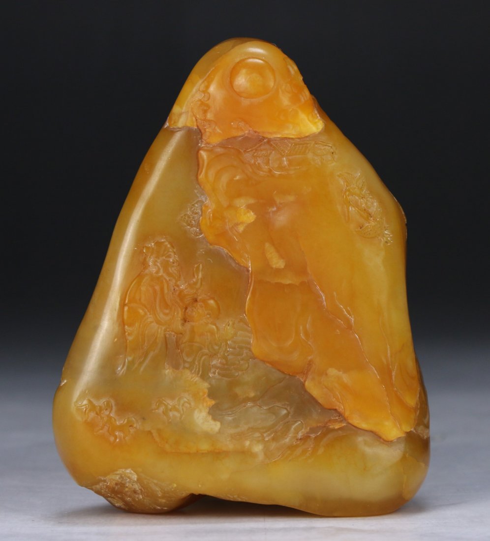A Chinese Tianhuang Soapstone Carved Boulder (1 of 2)