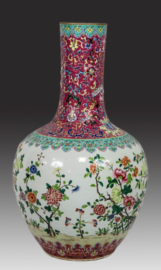 A Massive Chinese Famille Rose Porcelain Vase (1 of 3)
