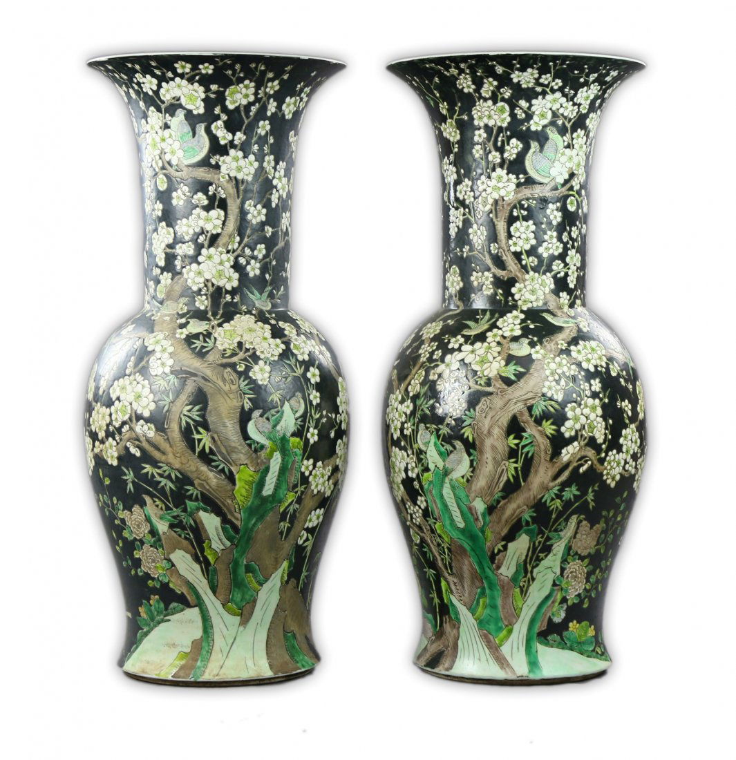 Two (2) Massive Chinese SUSANCAI Porcelain Vases (1 of 3)