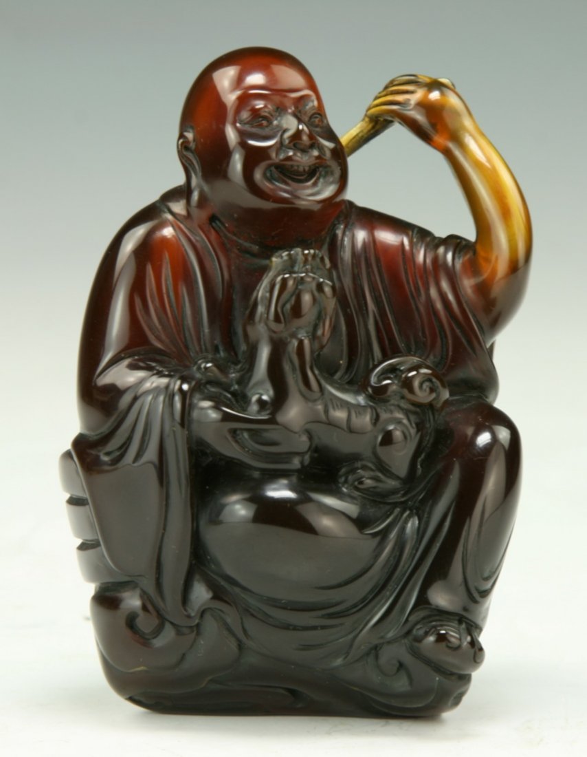 A Fine Chinese Antique Amber Carved Buddha (1 of 5)