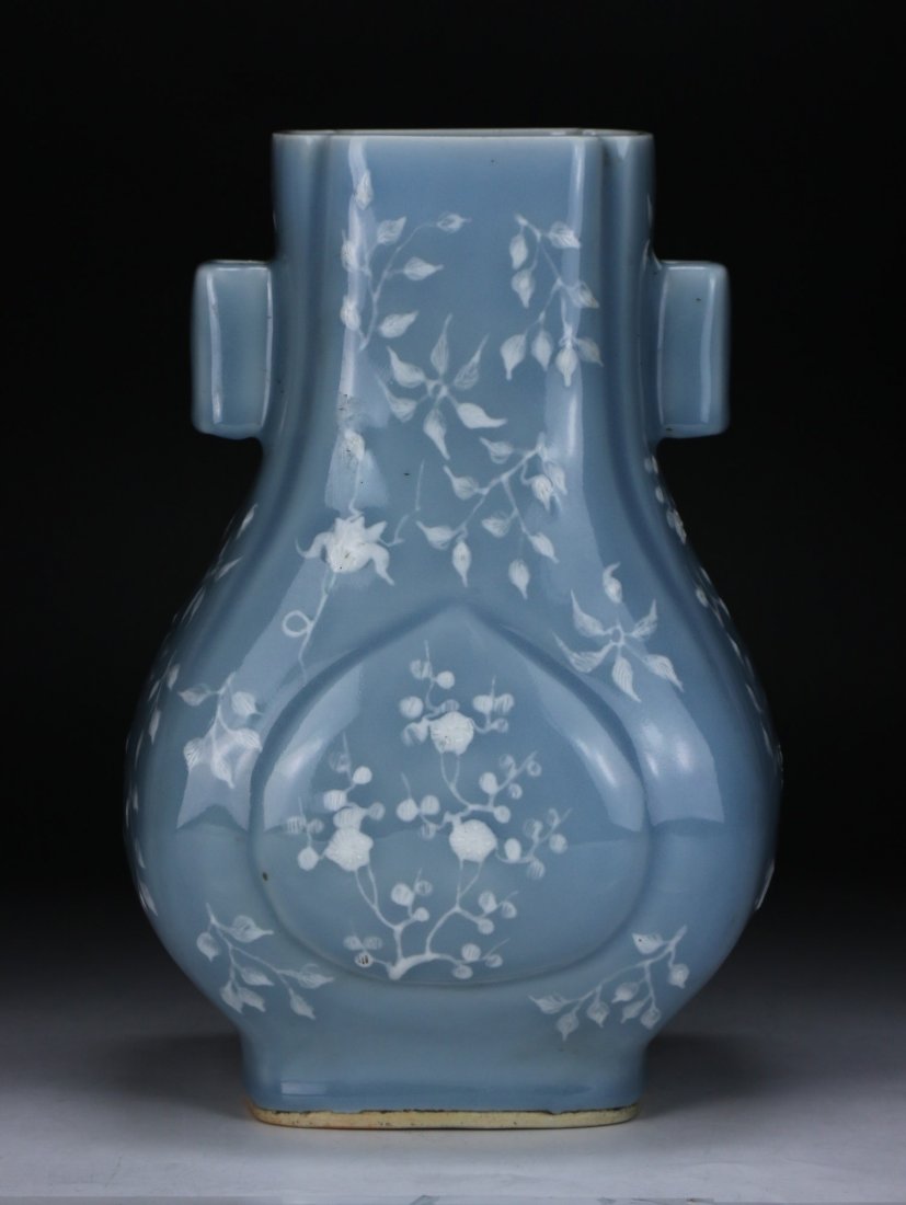 A Chinese Antique Celadon Glazed Square Porcelain Vase (1 of 5)