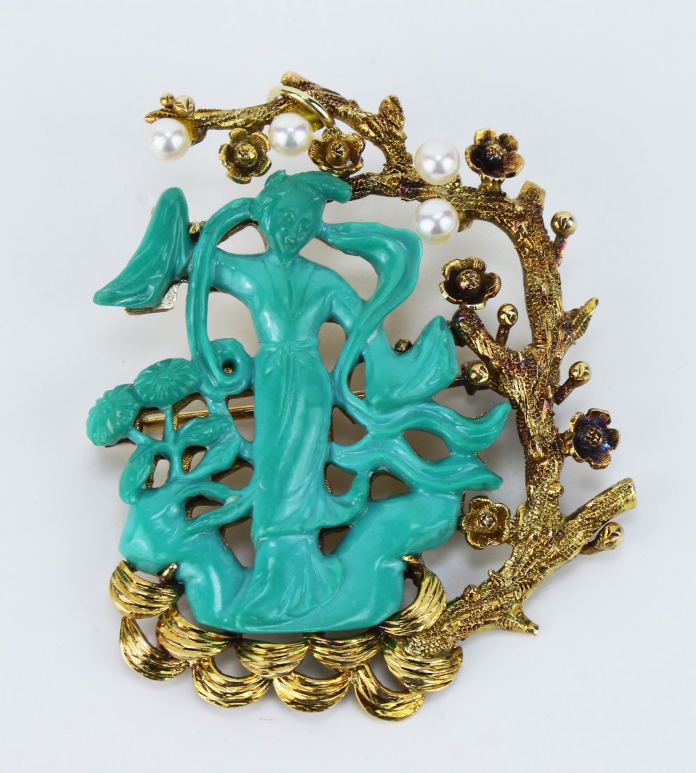 A Fine Turquoise & 14K Gold Pendant (1 of 3)