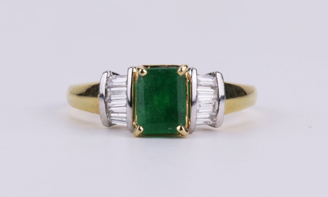 An Emerald Ring, 14K Gold With Diamonds (1 of 2)