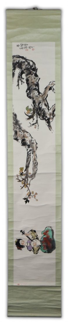 A Chinese Paper Hanging Painting Scroll By Cheng, Shifa (1 of 5)