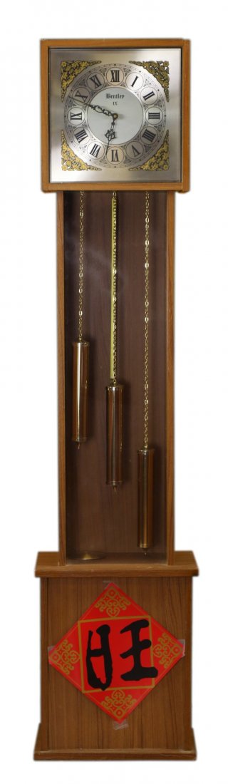 A Tall Wood Case Chiming Grandfather Clock (1 of 2)