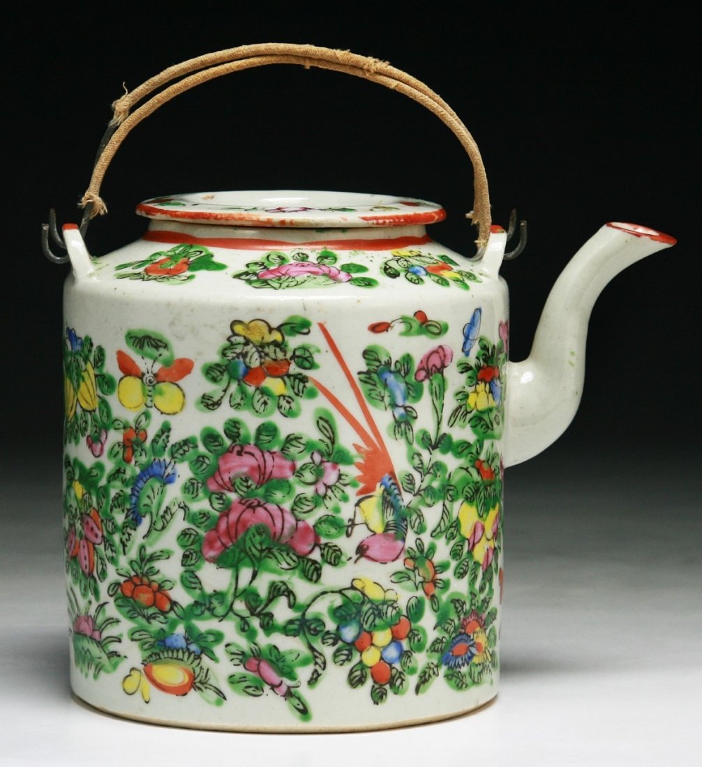 A Chinese Antique Famille Rose Porcelain Teapot (1 of 4)