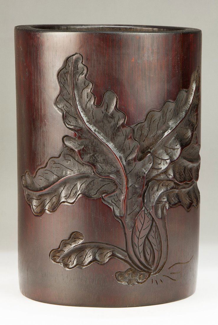 A Chinese Antique Wood Carved Brush Pot (1 of 5)