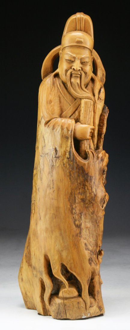 A Chinese Antique Box Wood Carved Figure (1 of 3)