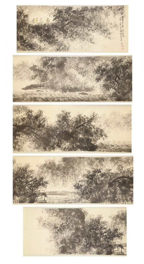 A Chinese Paper Painting Hand Scroll By Fu, Baoshi (1 of 1)