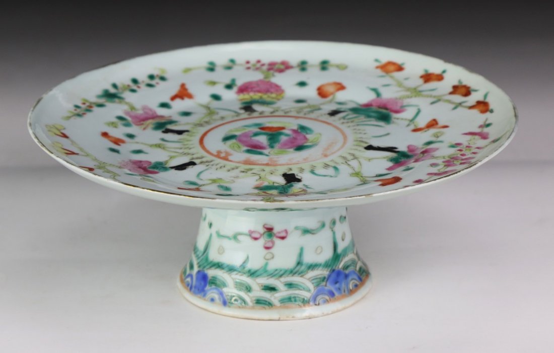 A Chinese Famille Rose Porcelain Stem Plate (1 of 4)